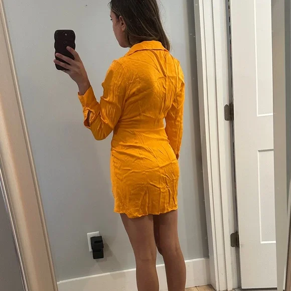 Zara Bright Orange Mini Dress - Picture 3 of 4